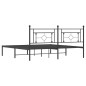 vidaXL Estructura de cama con cabecero metal negro 183x213 cm vidaXL Estructura de cama con cabecero metal negro 183x213 cm