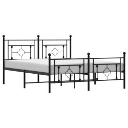 vidaXL Estructura de cama cabecero y pie de cama metal negro 150x200cm