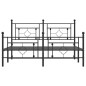 vidaXL Estructura de cama cabecero y pie de cama metal negro 150x200cm vidaXL Estructura de cama cabecero y pie de cama metal negro 150x200cm