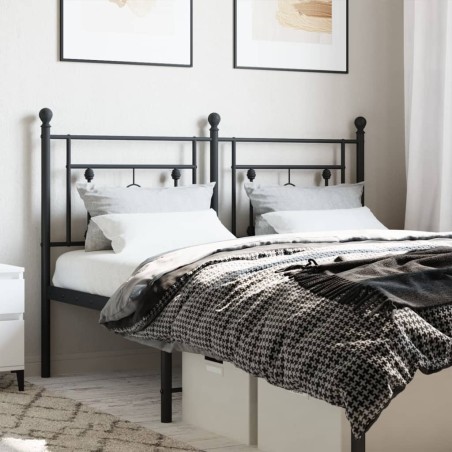 vidaXL Cabecero de metal negro 135 cm