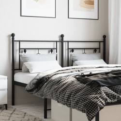 vidaXL Cabecero de metal negro 150 cm