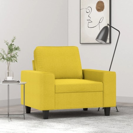 vidaXL Sillón de tela amarillo claro 60 cm