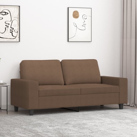 vidaXL Sofá de 2 plazas de tela marrón 140 cm