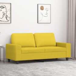 vidaXL Sofá de 2 plazas de tela amarillo claro 140 cm