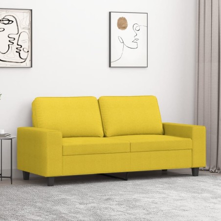 vidaXL Sofá de 2 plazas de tela amarillo claro 140 cm