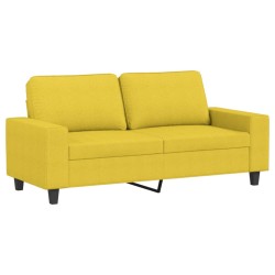 vidaXL Sofá de 2 plazas de tela amarillo claro 140 cm