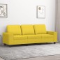 vidaXL Sofá de 3 plazas de tela amarillo claro 180 cm vidaXL Sofá de 3 plazas de tela amarillo claro 180 cm