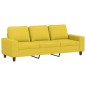 vidaXL Sofá de 3 plazas de tela amarillo claro 180 cm vidaXL Sofá de 3 plazas de tela amarillo claro 180 cm