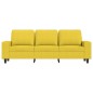 vidaXL Sofá de 3 plazas de tela amarillo claro 180 cm vidaXL Sofá de 3 plazas de tela amarillo claro 180 cm