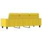 vidaXL Sofá de 3 plazas de tela amarillo claro 180 cm vidaXL Sofá de 3 plazas de tela amarillo claro 180 cm