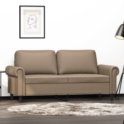 vidaXL Sofá de 2 plazas de cuero sintético color capuchino 140 cm