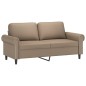vidaXL Sofá de 2 plazas de cuero sintético color capuchino 140 cm vidaXL Sofá de 2 plazas de cuero sintético color capuchino 140 cm