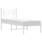 vidaXL Estructura de cama de metal con cabecero blanco 75x190 cm vidaXL Estructura de cama de metal con cabecero blanco 75x190 cm