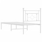 vidaXL Estructura de cama de metal con cabecero blanco 75x190 cm vidaXL Estructura de cama de metal con cabecero blanco 75x190 cm