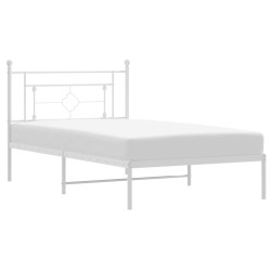 vidaXL Estructura de cama de metal con cabecero blanco 107x203 cm