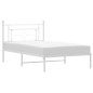 vidaXL Estructura de cama de metal con cabecero blanco 107x203 cm vidaXL Estructura de cama de metal con cabecero blanco 107x203 cm
