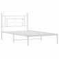vidaXL Estructura de cama de metal con cabecero blanco 107x203 cm vidaXL Estructura de cama de metal con cabecero blanco 107x203 cm