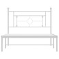 vidaXL Estructura de cama de metal con cabecero blanco 107x203 cm vidaXL Estructura de cama de metal con cabecero blanco 107x203 cm