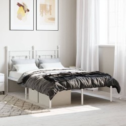 vidaXL Estructura de cama de metal con cabecero blanca 120x200 cm