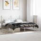 vidaXL Estructura de cama de metal con cabecero blanca 150x200 cm vidaXL Estructura de cama de metal con cabecero blanca 150x200 cm