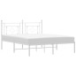 vidaXL Estructura de cama de metal con cabecero blanca 150x200 cm vidaXL Estructura de cama de metal con cabecero blanca 150x200 cm