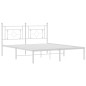 vidaXL Estructura de cama de metal con cabecero blanca 150x200 cm vidaXL Estructura de cama de metal con cabecero blanca 150x200 cm