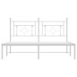 vidaXL Estructura de cama de metal con cabecero blanca 150x200 cm vidaXL Estructura de cama de metal con cabecero blanca 150x200 cm