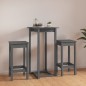 vidaXL Set de bar 3 piezas madera maciza de pino gris vidaXL Set de bar 3 piezas madera maciza de pino gris