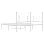 vidaXL Estructura de cama de metal con cabecero blanca 150x200 cm vidaXL Estructura de cama de metal con cabecero blanca 150x200 cm