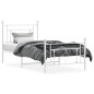 vidaXL Estructura cama metal cabecero y pie de cama blanca 100x190 cm vidaXL Estructura cama metal cabecero y pie de cama blanca 100x190 cm