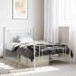vidaXL Estructura cama metal con cabecero y pie cama blanca 107x203 cm