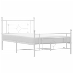 vidaXL Estructura cama metal con cabecero y pie cama blanca 107x203 cm