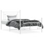 vidaXL Estructura cama metal con cabecero y pie cama blanca 107x203 cm