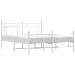 vidaXL Estructura cama metal con cabecero y estribo blanco 160x200 cm