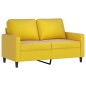 vidaXL Sofá de 2 plazas terciopelo amarillo 120 cm vidaXL Sofá de 2 plazas terciopelo amarillo 120 cm