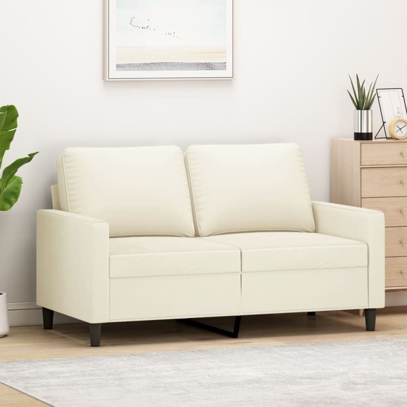 vidaXL Sofá de 2 plazas terciopelo color crema 120 cm vidaXL Sofá de 2 plazas terciopelo color crema 120 cm