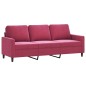 vidaXL Sofá de 3 plazas de terciopelo rojo tinto 180 cm vidaXL Sofá de 3 plazas de terciopelo rojo tinto 180 cm