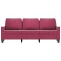vidaXL Sofá de 3 plazas de terciopelo rojo tinto 180 cm vidaXL Sofá de 3 plazas de terciopelo rojo tinto 180 cm