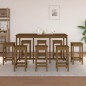 vidaXL Set de bar 9 piezas madera maciza de pino marrón miel vidaXL Set de bar 9 piezas madera maciza de pino marrón miel
