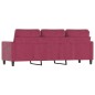 vidaXL Sofá de 3 plazas de terciopelo rojo tinto 180 cm vidaXL Sofá de 3 plazas de terciopelo rojo tinto 180 cm