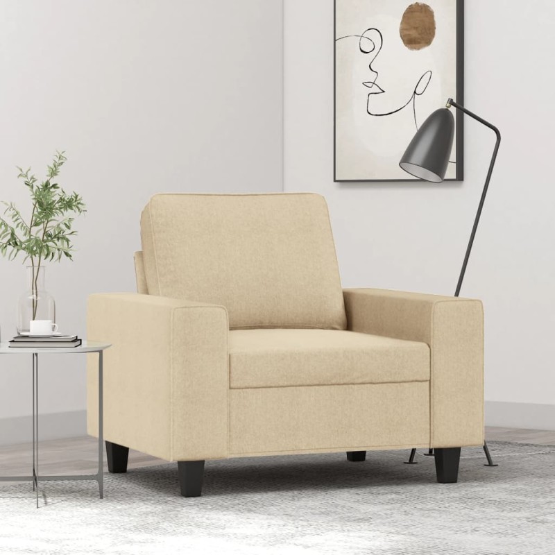 vidaXL Sillón de tela color crema 60 cm vidaXL Sillón de tela color crema 60 cm