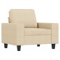 vidaXL Sillón de tela color crema 60 cm vidaXL Sillón de tela color crema 60 cm
