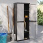 vidaXL Armario de almacenaje exterior PP gris y negro 65x37x165 cm