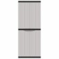 vidaXL Armario de almacenaje exterior PP gris y negro 65x37x165 cm