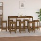vidaXL Set de bar 9 piezas madera maciza de pino marrón miel vidaXL Set de bar 9 piezas madera maciza de pino marrón miel