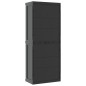 vidaXL Armario de almacenaje exterior PP gris y negro 65x37x165 cm