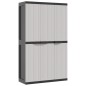 vidaXL Armario de almacenaje exterior PP gris y negro 97x37x165 cm vidaXL Armario de almacenaje exterior PP gris y negro 97x37x165 cm