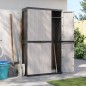 vidaXL Armario de almacenaje exterior PP gris y negro 97x37x165 cm vidaXL Armario de almacenaje exterior PP gris y negro 97x37x165 cm