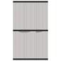 vidaXL Armario de almacenaje exterior PP gris y negro 97x37x165 cm vidaXL Armario de almacenaje exterior PP gris y negro 97x37x165 cm