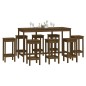 vidaXL Set de bar 9 piezas madera maciza de pino marrón miel vidaXL Set de bar 9 piezas madera maciza de pino marrón miel